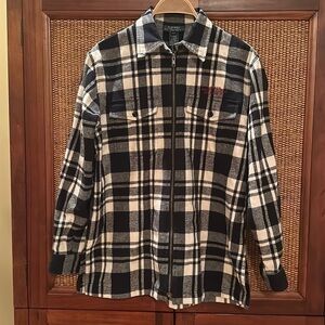 Lauren Ralph Lauren Plaid Flannel Zipper Shacket Petite Small